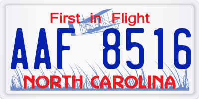 NC license plate AAF8516