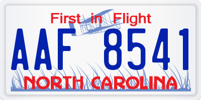 NC license plate AAF8541