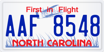 NC license plate AAF8548