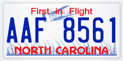 NC license plate AAF8561