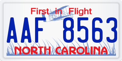 NC license plate AAF8563