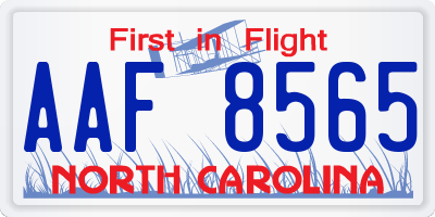 NC license plate AAF8565