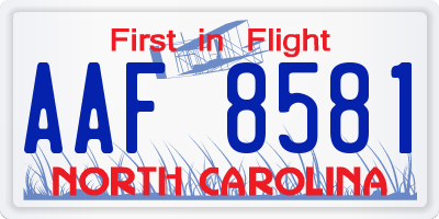 NC license plate AAF8581