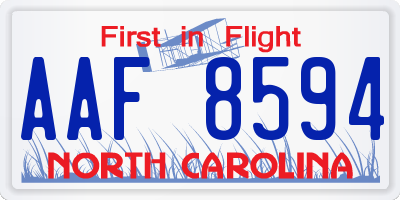 NC license plate AAF8594