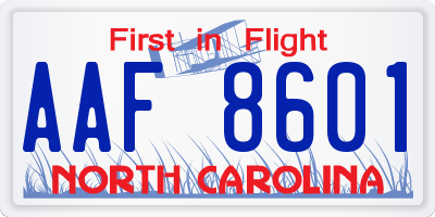 NC license plate AAF8601