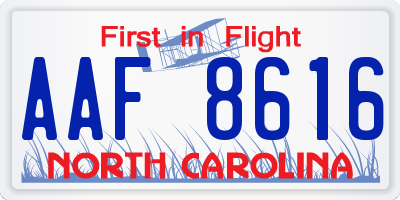 NC license plate AAF8616