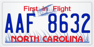 NC license plate AAF8632