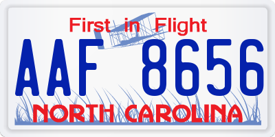 NC license plate AAF8656