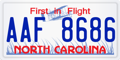 NC license plate AAF8686