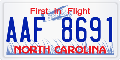 NC license plate AAF8691