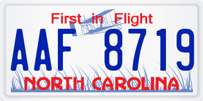 NC license plate AAF8719
