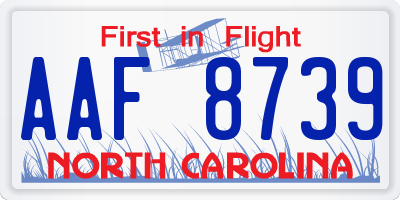 NC license plate AAF8739