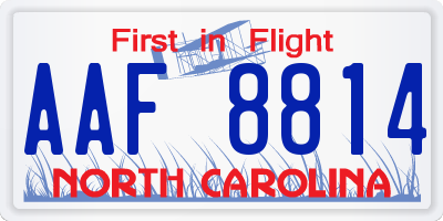NC license plate AAF8814