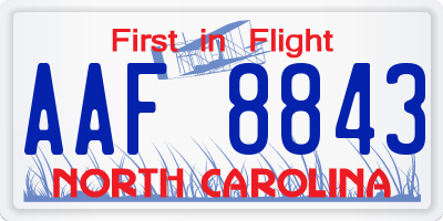 NC license plate AAF8843
