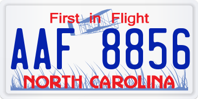 NC license plate AAF8856