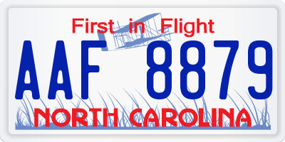 NC license plate AAF8879