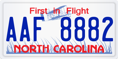 NC license plate AAF8882