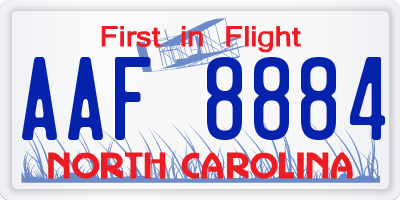 NC license plate AAF8884