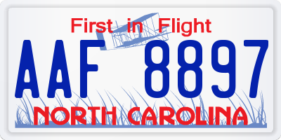 NC license plate AAF8897