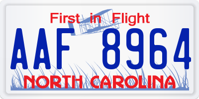 NC license plate AAF8964