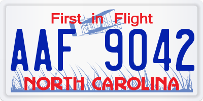 NC license plate AAF9042