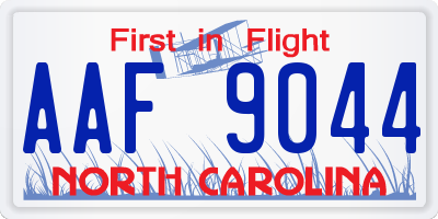 NC license plate AAF9044