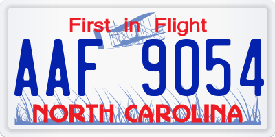 NC license plate AAF9054
