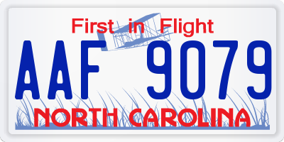 NC license plate AAF9079