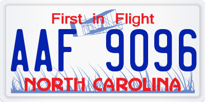 NC license plate AAF9096