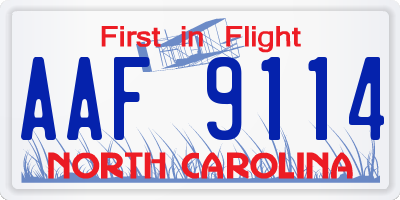 NC license plate AAF9114