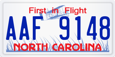NC license plate AAF9148