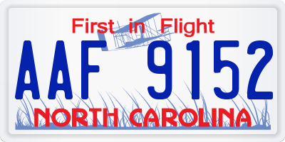 NC license plate AAF9152