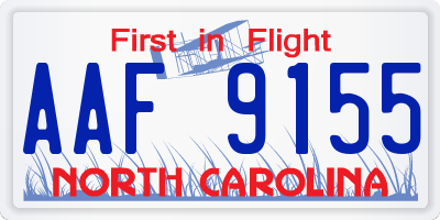 NC license plate AAF9155