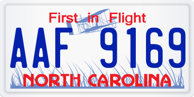NC license plate AAF9169