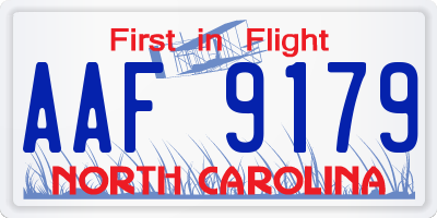 NC license plate AAF9179