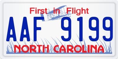 NC license plate AAF9199