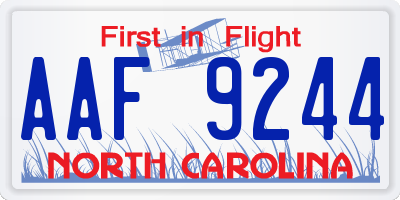 NC license plate AAF9244