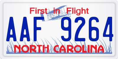 NC license plate AAF9264