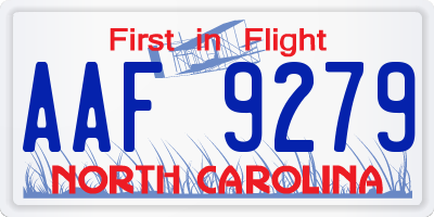 NC license plate AAF9279