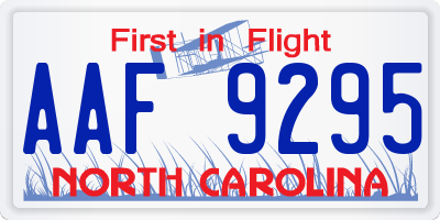 NC license plate AAF9295