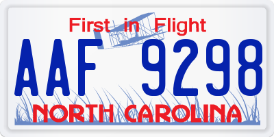 NC license plate AAF9298