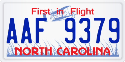 NC license plate AAF9379