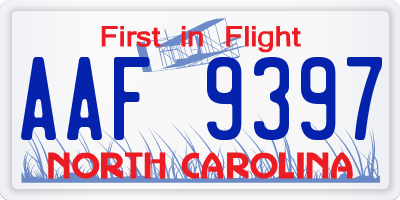 NC license plate AAF9397