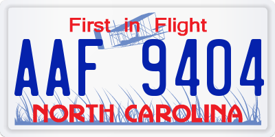 NC license plate AAF9404