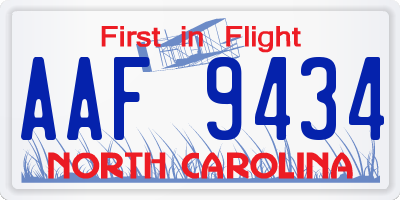 NC license plate AAF9434