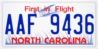 NC license plate AAF9436