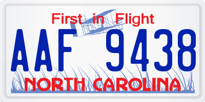 NC license plate AAF9438