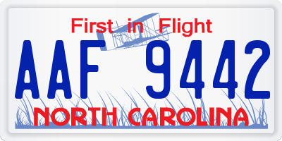 NC license plate AAF9442