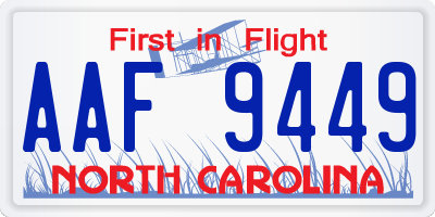 NC license plate AAF9449
