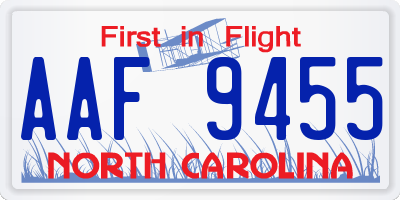 NC license plate AAF9455